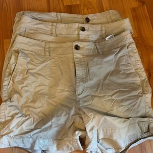 3 Old Navy Everyday High-Rise Shorts (Khaki)